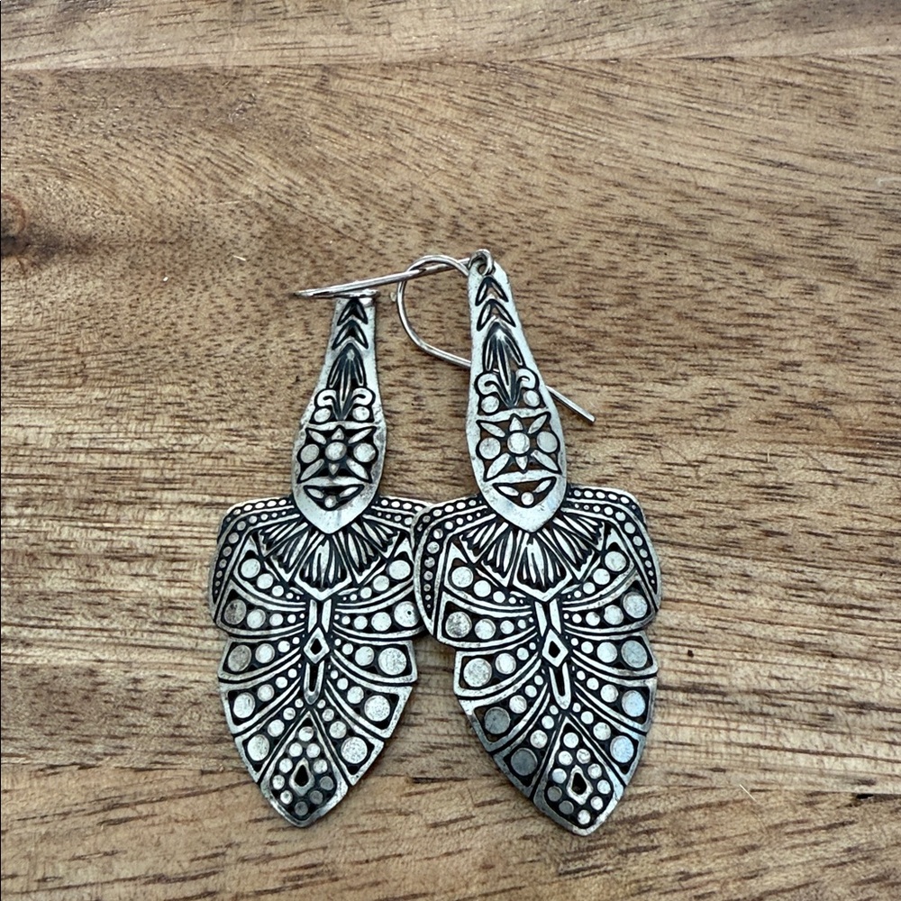 Silver Earrings & Geometric round gold toned earrings